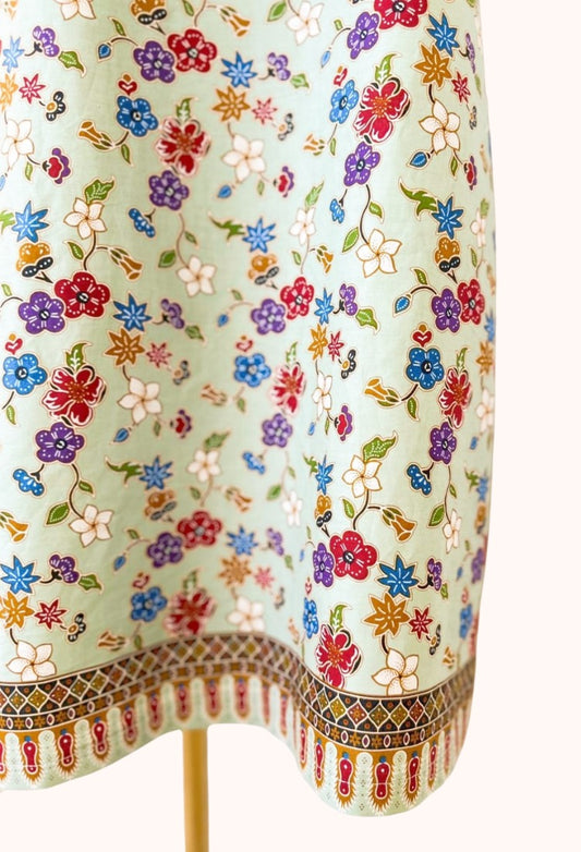 Batik Puffed Sleeve Shift Dress