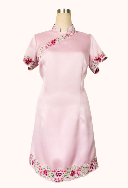 Embroidered Silk Cheongsam